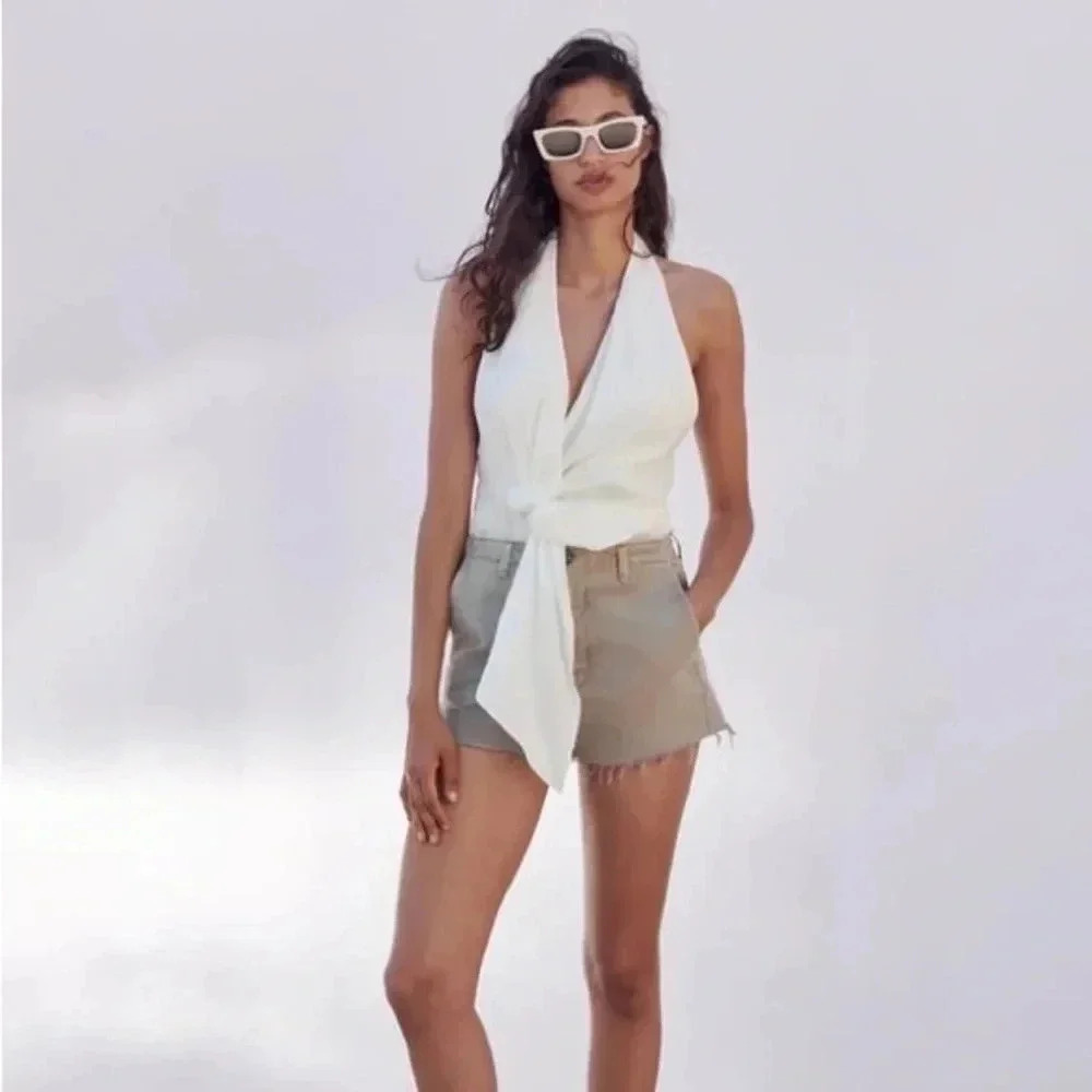 Zara raw edge shorts Medium 9663/241